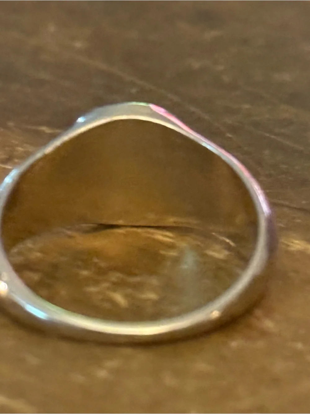 Silver tone snake signet ring